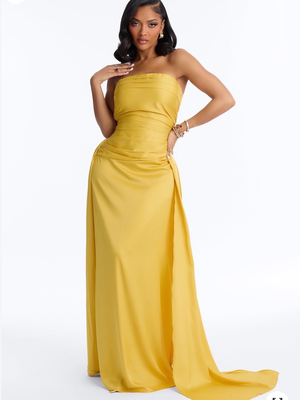 Fashionnova Rayna Pleated Satin Gown